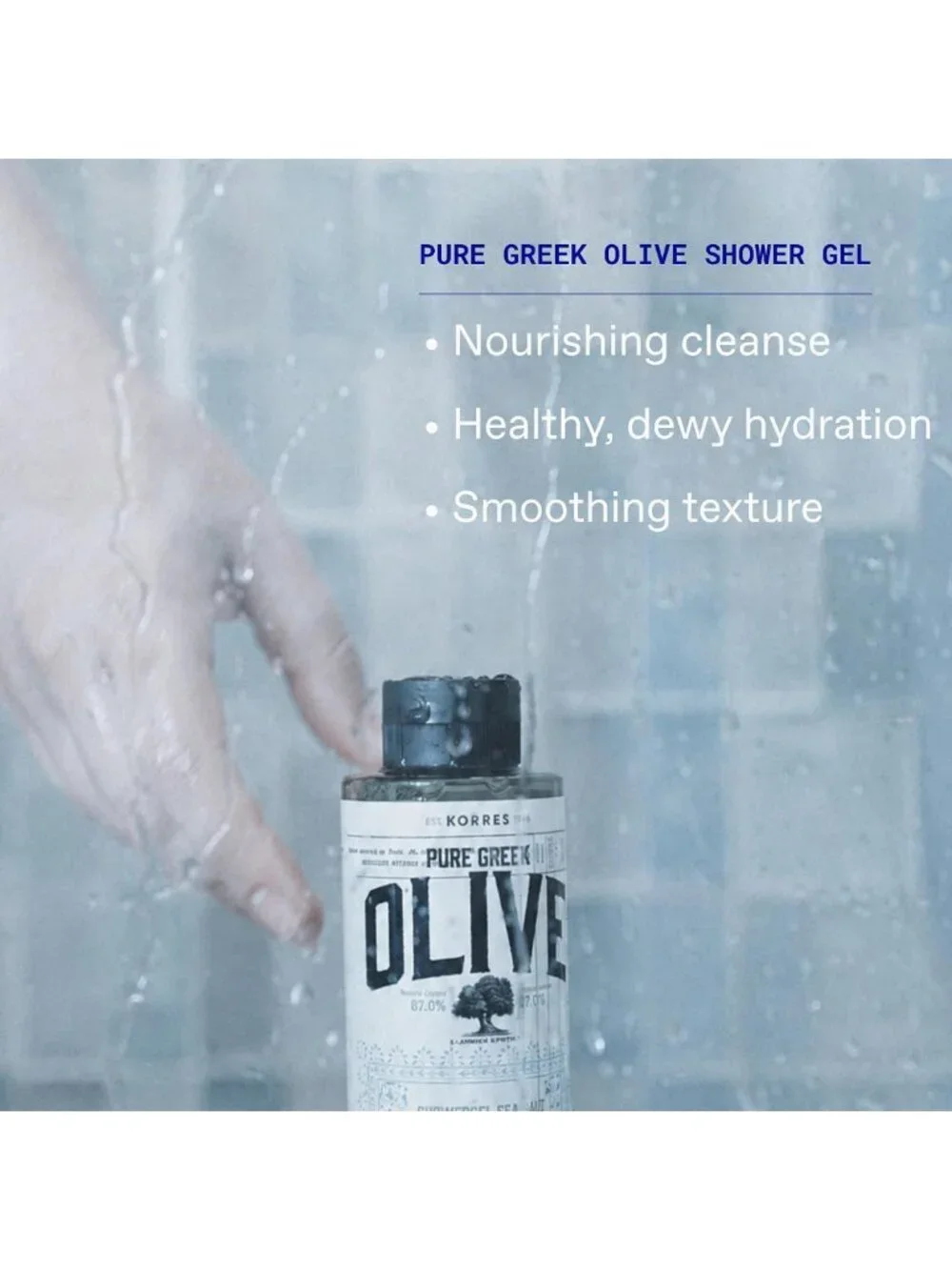 Pure Greek Olive Shower Gel with Wild Orchid - Moisturizing & Nourishing 33.8 Fl